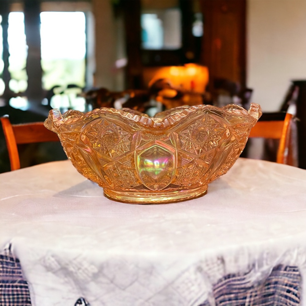 Vintage LE Smith Carnival Glass Bowl mint condition - Picture 4 of 9